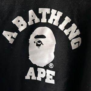 BAPE Black College Crewneck Medium